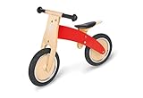 Pinolino Laufrad Jojo, aus Holz, unplattbare Bereifung, umbaubar vom Chopper zum Laufrad, für Kinder von 2 - 5 Jahren, rot