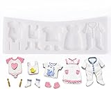 Musuntas 11 Loch Baby Kleidung Silikon Ausstechform Ausstecher Fondant Taufe Torten Deko