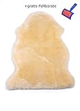 Baby-Lammfell Öko-Schaffell medizinisch gegerbt, geschoren, waschbar, 90-100 cm Öko-Test'Gut', incl gratis Lammfellbürste