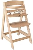 roba Treppenhochstuhl Sit Up III, mitwachsender Hochstuhl vom Babyhochstuhl bis zum Jugendstuhl, Holz, naturfarben