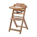 Safety 1st Timba Mitwachsender Hochstuhl, inkl. abnehmbares Tischchen, aus massivem Buchenholz, hohe Rückenlehne, ab ca. 6 Monaten bis ca. 10 Jahre (max. 30 kg), Buchenholz, natural wood (braun)