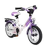 BIKESTAR Premium Sicherheits Kinderfahrrad 12 Zoll für Mädchen ab 3-4 Jahre | 12er Kinderrad Classic | Fahrrad für Kinder Lila & Weiß