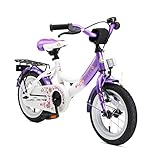 BIKESTAR Premium Sicherheits Kinderfahrrad 12 Zoll für Mädchen ab 3-4 Jahre | 12er Kinderrad Classic | Fahrrad für Kinder Lila & Weiß