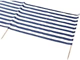 IDENA Windschutz ca.800X80cm füt Strand, Camping und Garten (Farbe blau weiß | Windschutz 8m)