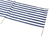 IDENA Windschutz ca.800X80cm füt Strand, Camping und Garten (Farbe blau weiß | Windschutz 8m)